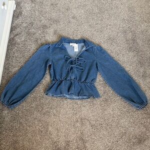 Denim Long Sleeve Top